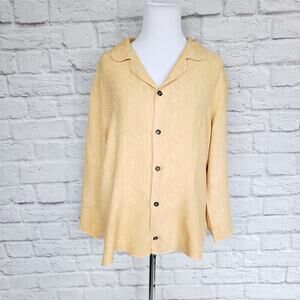 CP Shades Sausalito Sherbet Orange Geometric Pattern Button Down Shirt Sz M